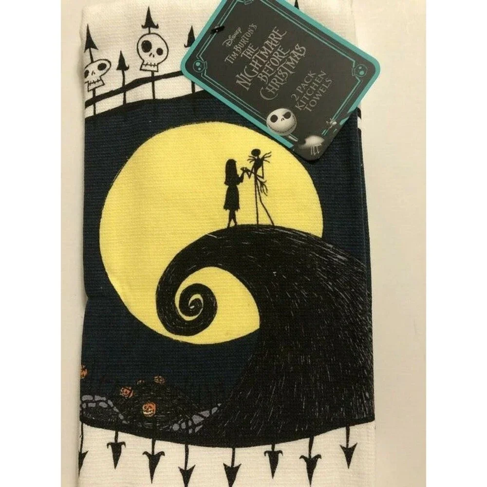 Disney The Nightmare Before Christmas Set of 2 Jack & Sally Kitchen Dish Towels